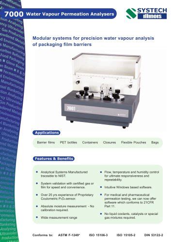 systech illinois water vapor permeability tester distribute|Water Vapour Permeation Analysers .